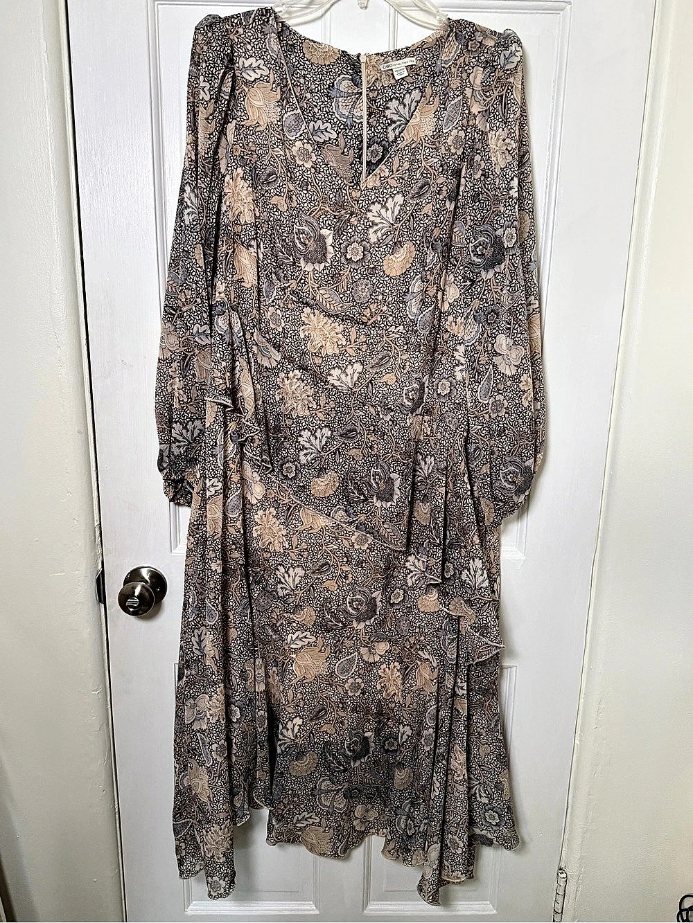 Cato Women's Floral Midi Dress in Brown & Blue Size Medium